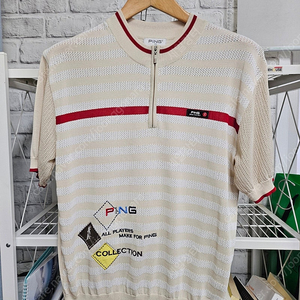 핑 남성 여름 골프반팔티 95여유 반집업 니트반팔티 MI67 이미지