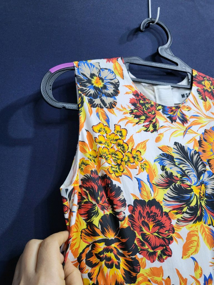 MSGM 민소매 셔링 원피스 이미지