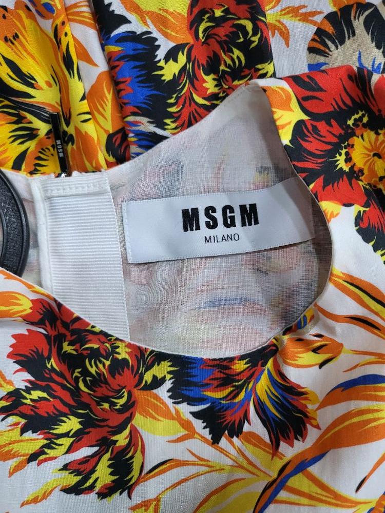MSGM 민소매 셔링 원피스 이미지