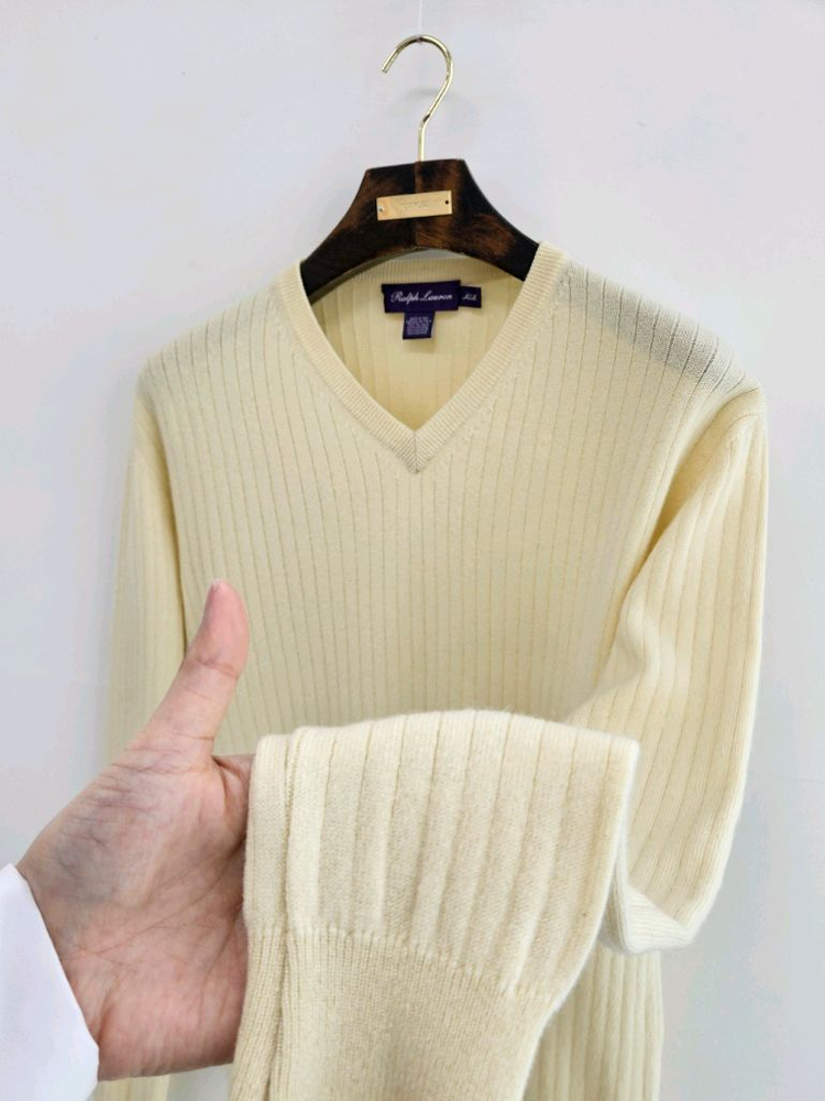 랄프로렌 퍼플라벨 캐시미어 브이넥 스웨터 [ 로로피아나 쿠치넬리 톰포드 루이비통 에르메스 벨루티 ] 이미지