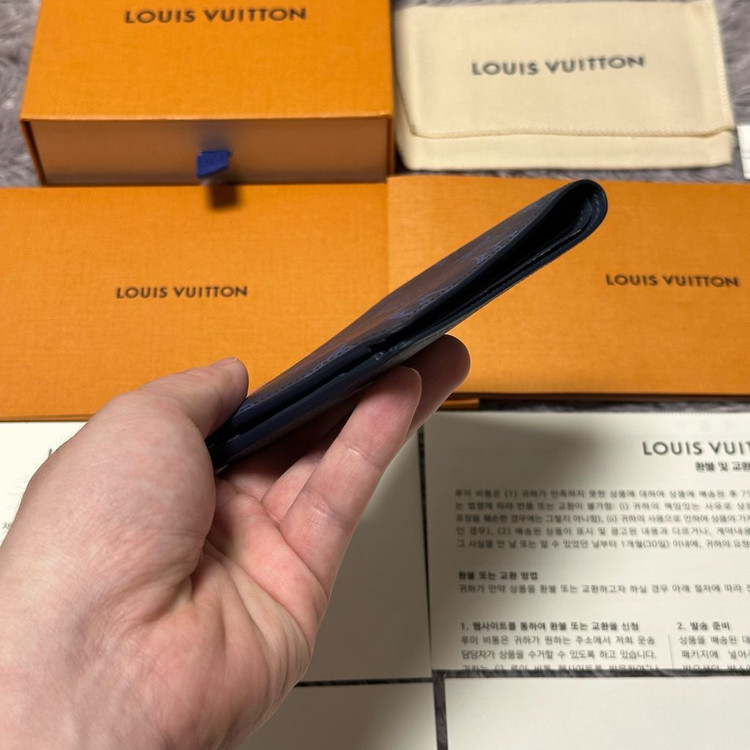 [풀구성] 루이비통 이클립스 쉐도우 멀티플 월릿 반지갑 네이비 이미지