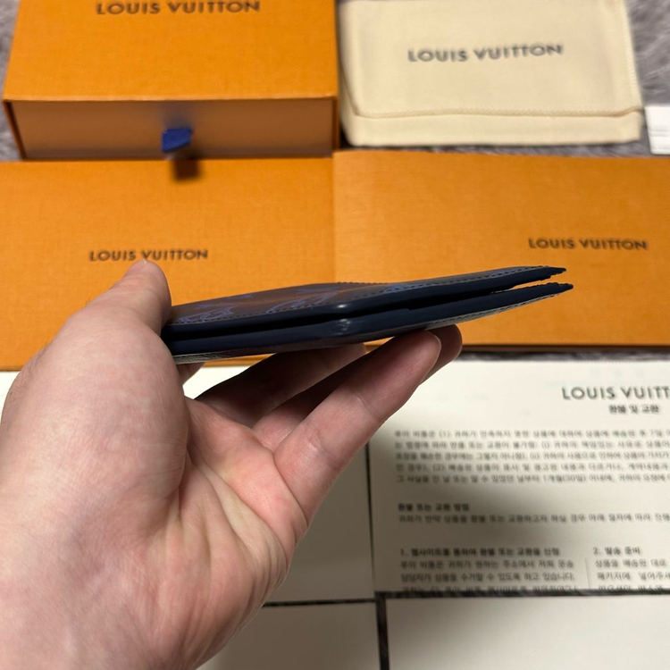 [풀구성] 루이비통 이클립스 쉐도우 멀티플 월릿 반지갑 네이비 이미지