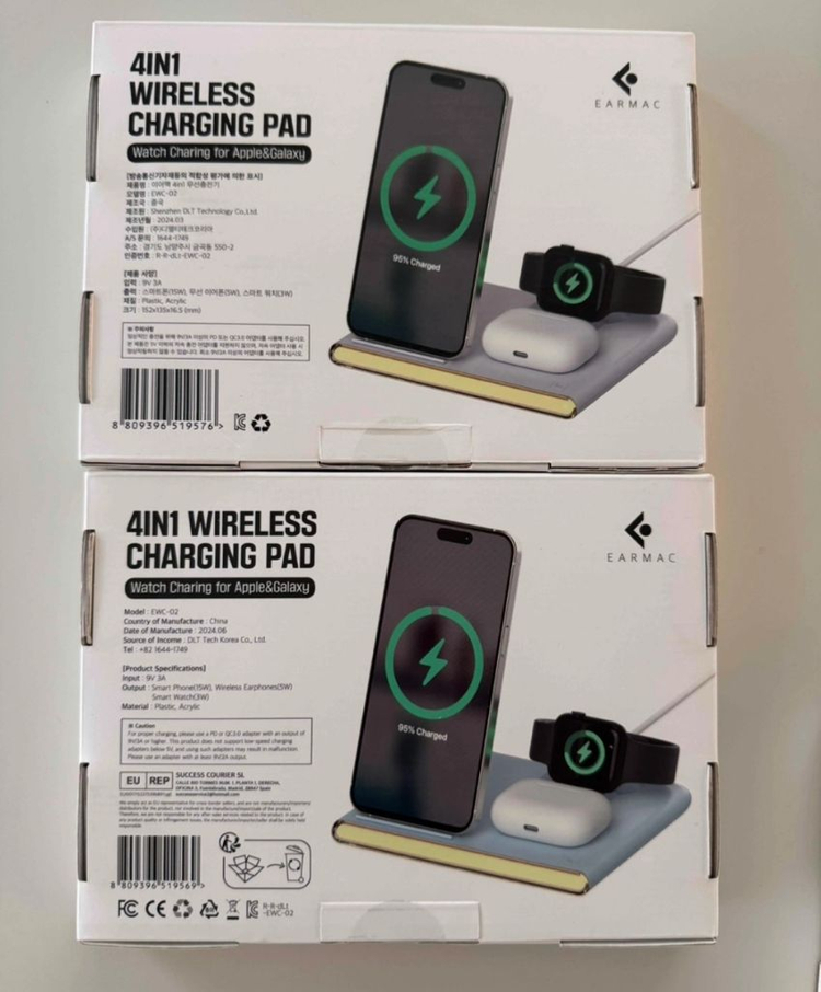 최저가/이어맥 4in1 무선충전패드 새상품 이미지
