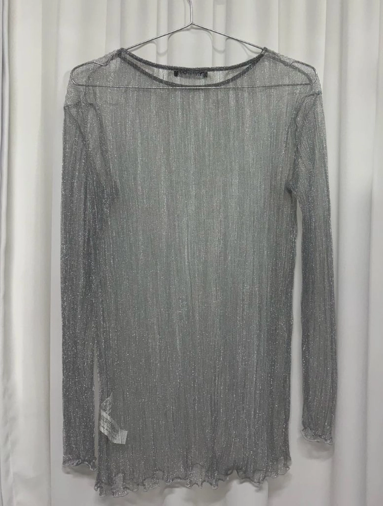 자라 시스루 실버 레이어드 긴팔티 ZARA 이미지