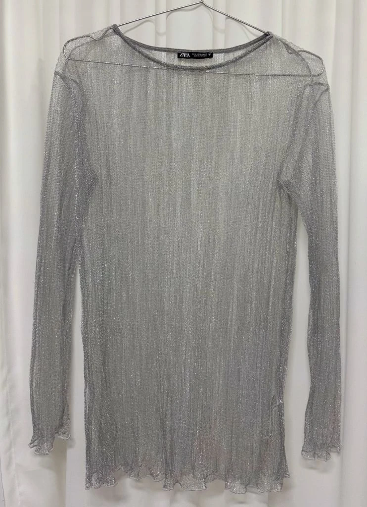 자라 시스루 실버 레이어드 긴팔티 ZARA 이미지