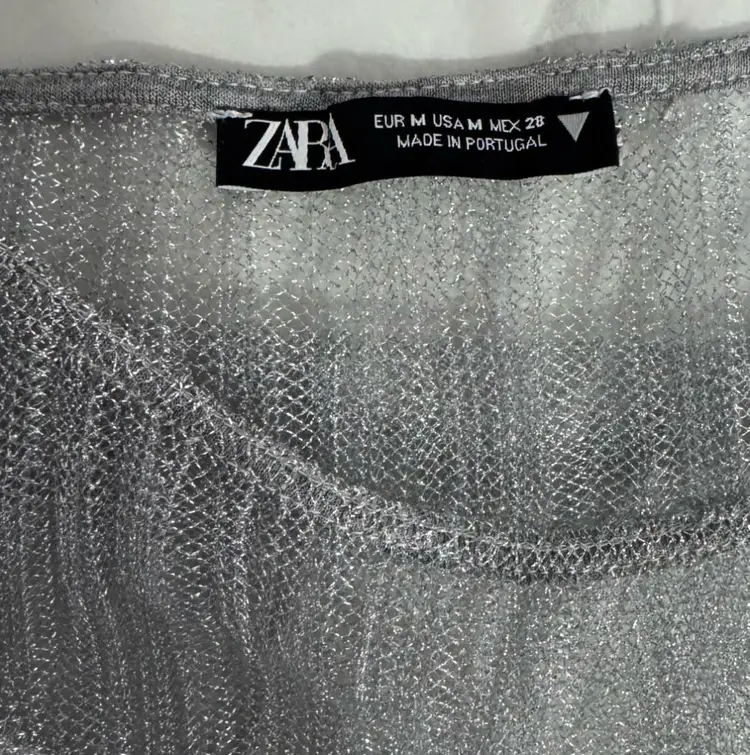 자라 시스루 실버 레이어드 긴팔티 ZARA 이미지