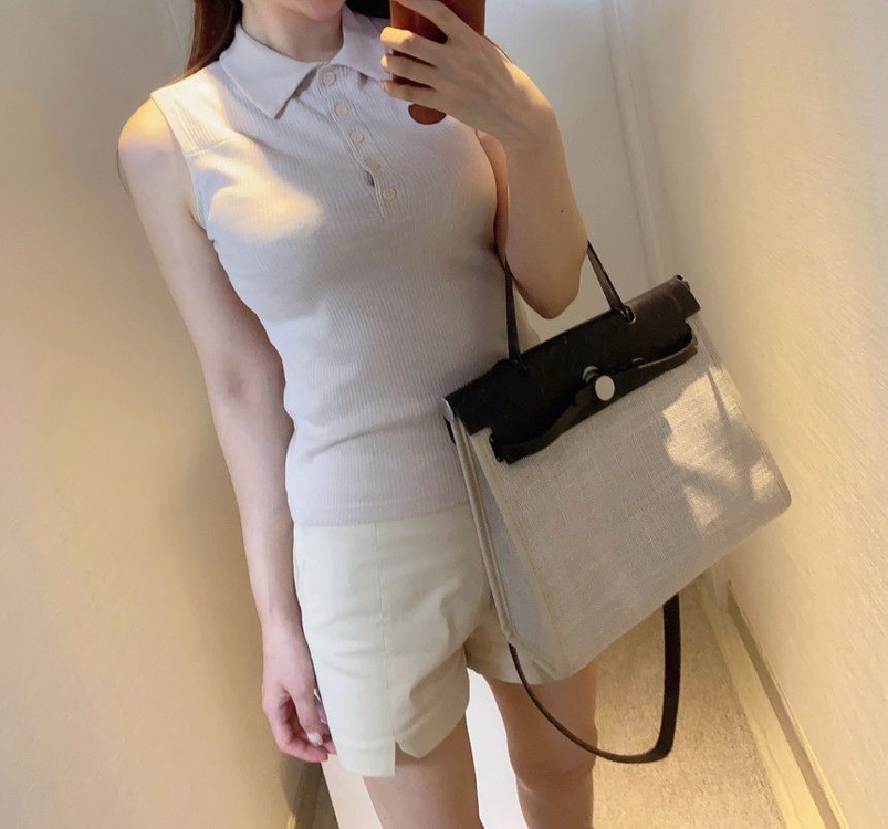 [1회 착용] 카라 민소매 골지 나시 니트 드오브 더마농 엔뉴엘 컨셉제이 이미지