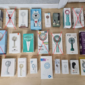 핸디(휴대용)/거치(스탠드형)/날개없는/버클형/무선 선풍기(무아스, 루메나, 알로, 오버액션) (미사용) 이미지