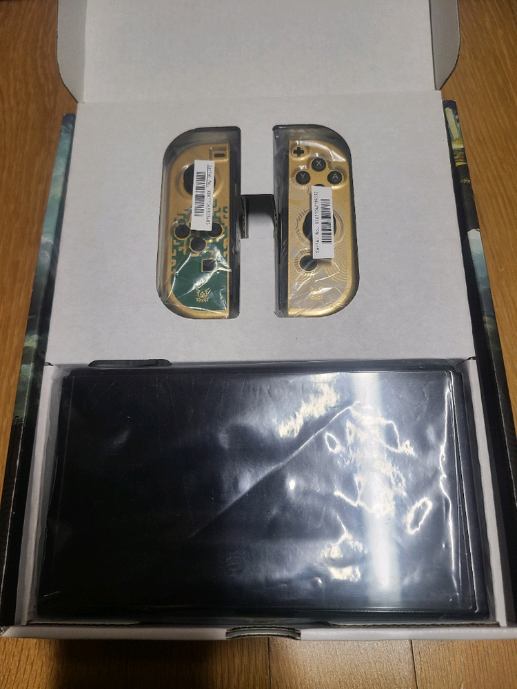 단순개봉새상품)닌텐도 스위치 OLED 젤다 에디션 풀박스+파우치 이미지