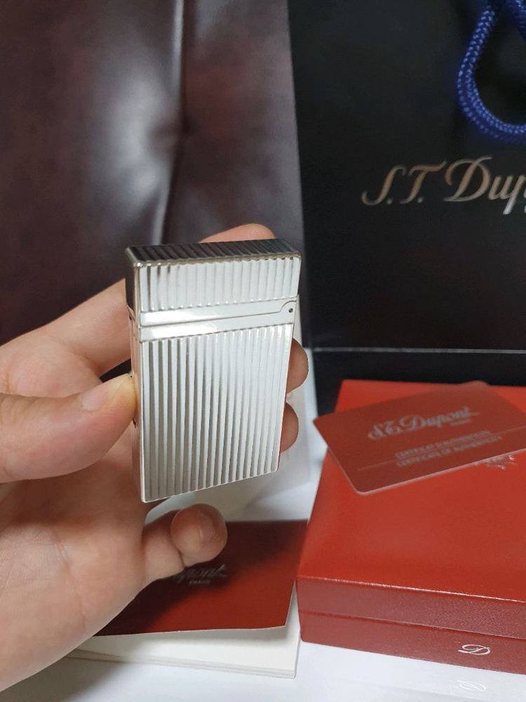 [풀세트] 듀퐁라이터 라인2 ca16827 스트라이프 은장 듀퐁 라이타 이미지