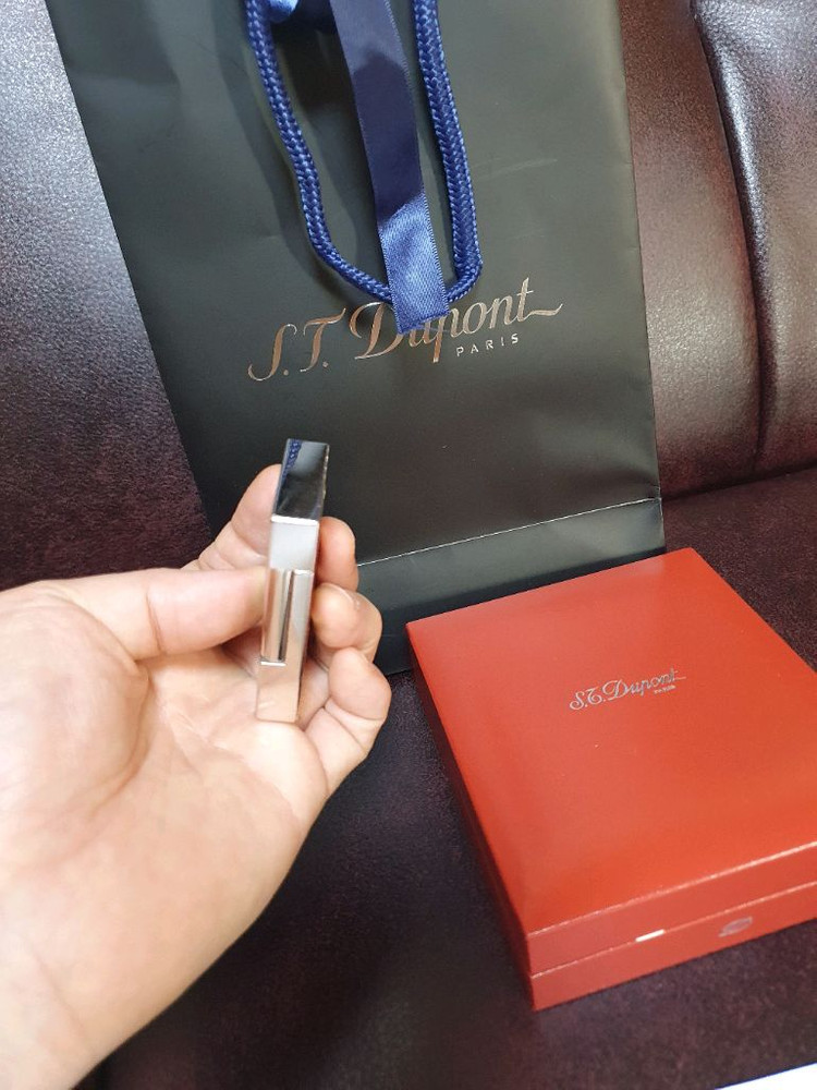 [정품,풀세트] 듀퐁라이터 라인2 ca16792 블루 래커 팔라듐 백금 듀퐁 라이타 이미지