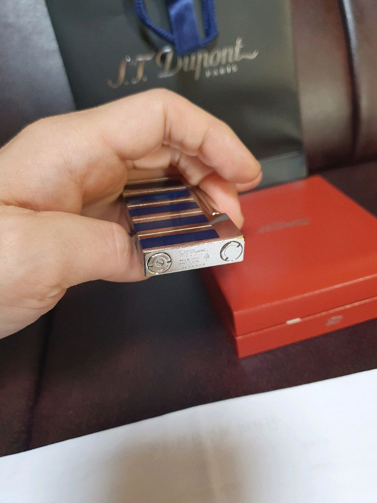 [정품,풀세트] 듀퐁라이터 라인2 ca16792 블루 래커 팔라듐 백금 듀퐁 라이타 이미지