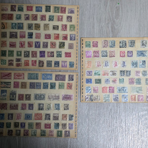 오래된 다양한 사진속 여러나라 우표 6면 일괄 이미지