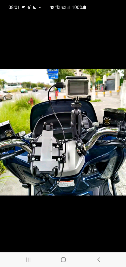 오토바이 전기자전거 핸들 바 폰 자석 거치대 램 마운트 이미지