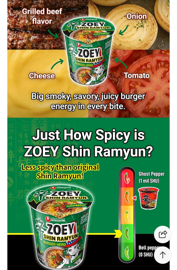 농심 신라면 케이팝데몬헌터스 한정판 햄버거컵(6개 세트) 이미지