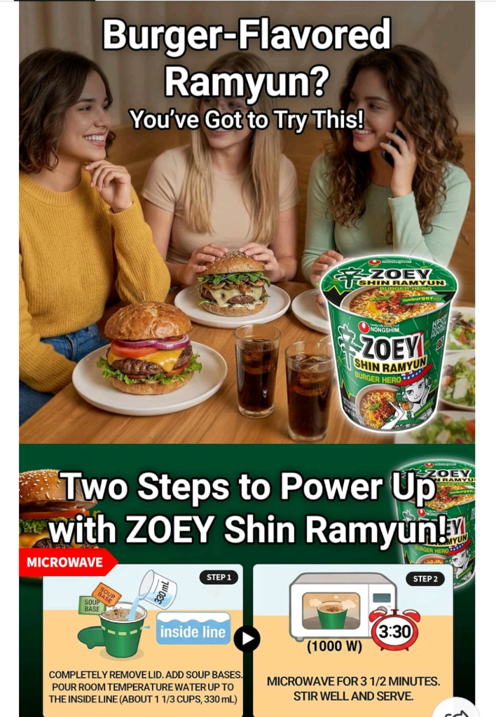 농심 신라면 케이팝데몬헌터스 한정판 햄버거컵(6개 세트) 이미지