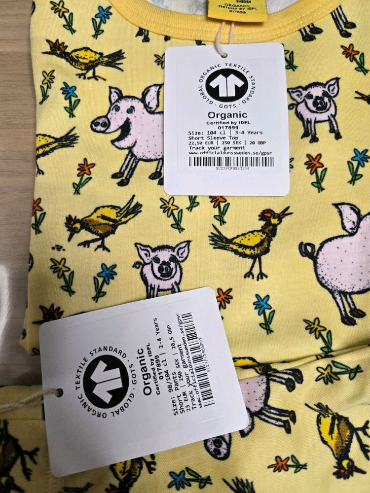 던스 노랑돼지 반팔104 반바지98104 세트 새상품 이미지