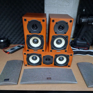 일본 온쿄 ST-V20XM & ST-V20XC 소형 빈티지 감성 스피커 세트 인테리어 레트로 앤틱 복고 카페 가게 이미지
