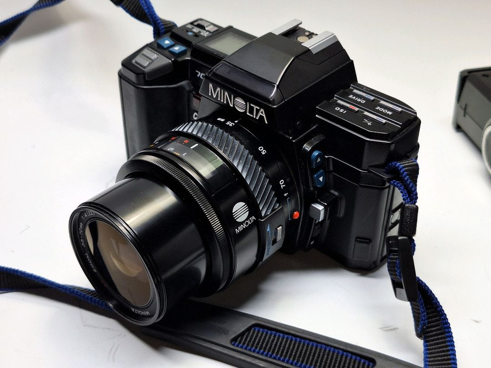 빈티지 필름카메라 풀세트/미놀타 a-7000 35-70mm 렌즈 스트로브 카메라가방 레트로 앤틱 로모 필카 감성 이미지