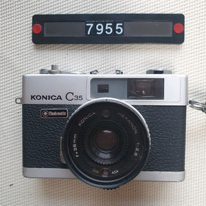 코니카 C 35 플래시매틱 필름카메라 실버바디 이미지