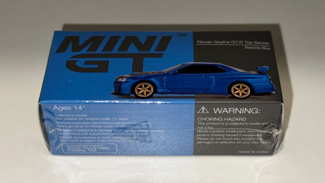 1/64 닛산 스카이라인 GT-R R34 탑시크릿 블루 다이캐스트 모형자동차 이미지