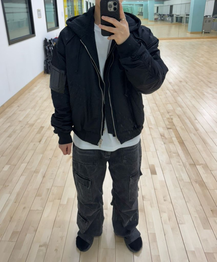 준지 후드 마원 ma-1 블랙 44사이즈 22fw 이미지