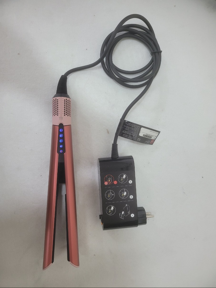 [S급/다이슨] 에어스트레이트 스트레이트너 스트로베리 브론즈/블러시 핑크 / 바람으로 열손상 없이 스트레이트 이미지