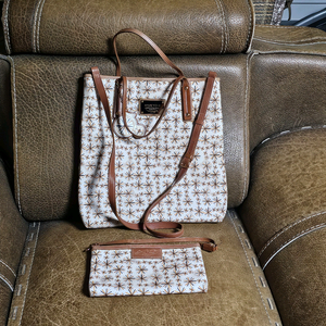 [정품/소가죽] 빈폴 여성 쇼퍼백 + 파우치 세트 이미지