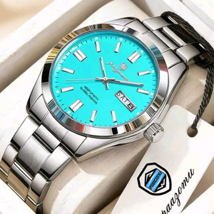 남성용 퀴츠 손목 시계 완전방수 메탈 시계입니다 이미지