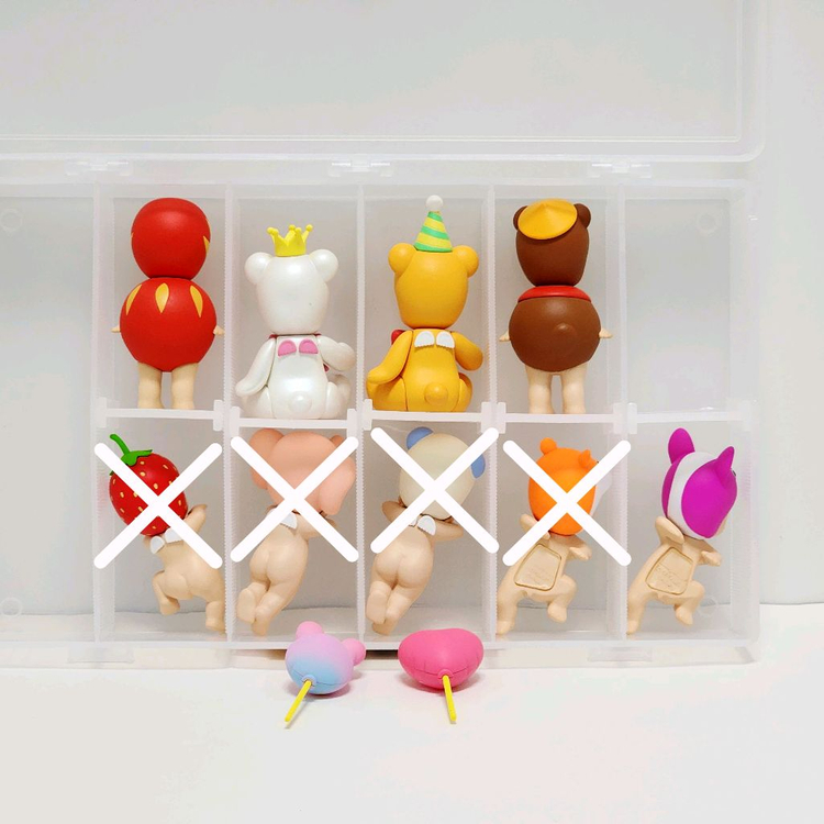 소니엔젤 히퍼 루킹백 불독/재패니즈 굿럭 다루마,너구리/버스데이 기프트베어 시크릿, 오렌지 이미지