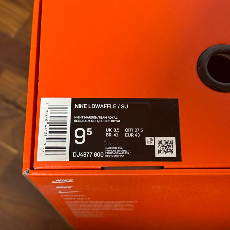 나이키 사카이 언더커버 LD 와플 나이트마룬 팀로얄 275 사이즈 지드래곤 스니커즈 운동화 신발 DJ4877-600 이미지