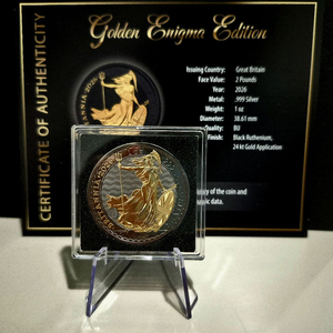 브리타니아 한정판 블랙루테늄(백금)+24k도금 은화 이미지