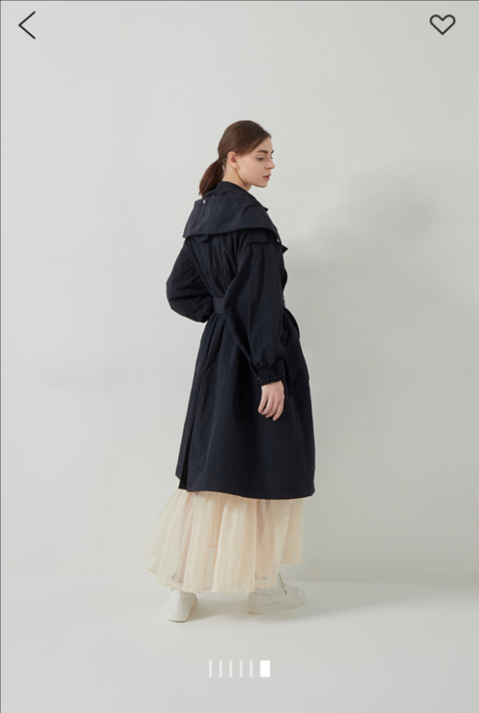 21년 한섬 시스템 SYSTEM 바스락 벨트 후드 트렌치코트 셔링 네이비 롱 간절기 점퍼 자켓 이미지