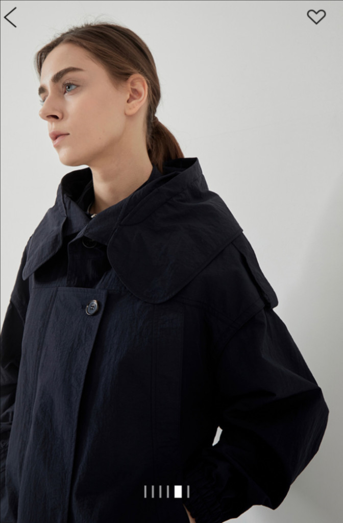 21년 한섬 시스템 SYSTEM 바스락 벨트 후드 트렌치코트 셔링 네이비 롱 간절기 점퍼 자켓 이미지