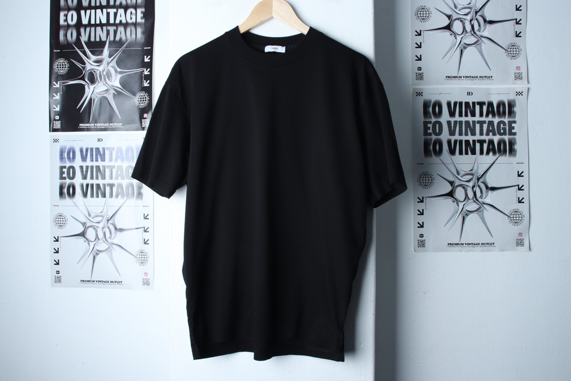 (M-L) 엘무드 반팔 티셔츠 블랙 무지 놈코어 이미지