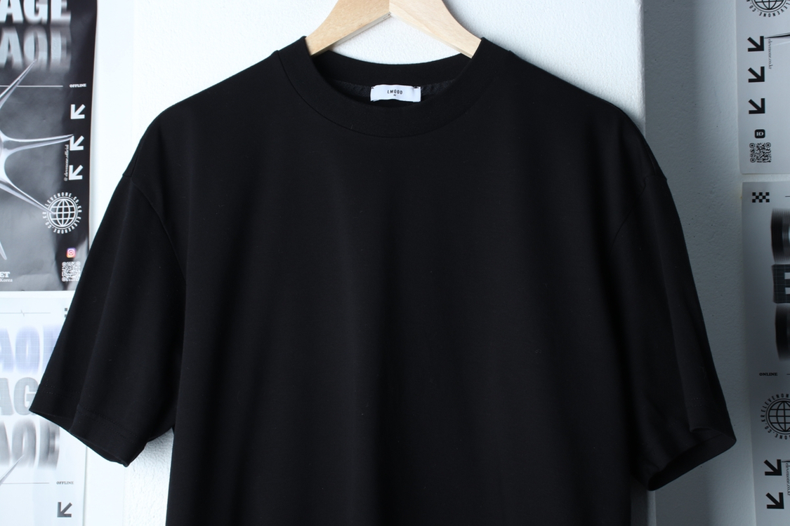 (M-L) 엘무드 반팔 티셔츠 블랙 무지 놈코어 이미지