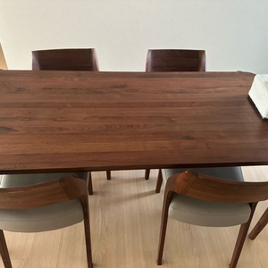 호두나무 원목 식탁 의자 세트(1700+의자4개) 이미지