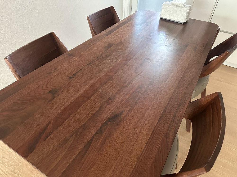 호두나무 원목 식탁 의자 세트(1700+의자4개) 이미지