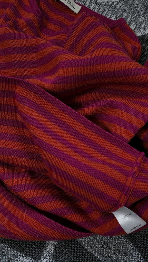 포니테일 ponytail 스트라이프 니트티 드래곤후르츠 색상 이미지