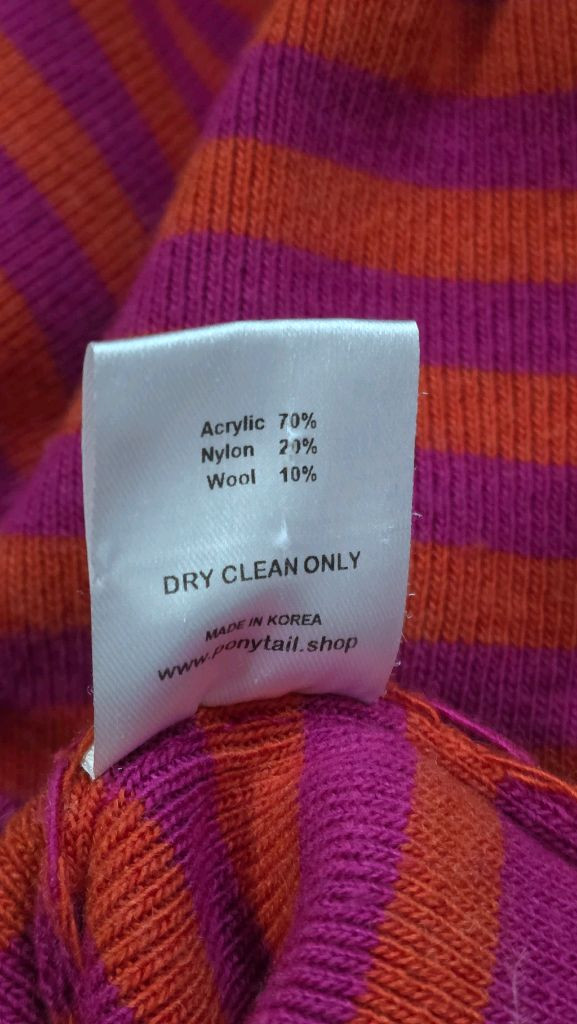 포니테일 ponytail 스트라이프 니트티 드래곤후르츠 색상 이미지