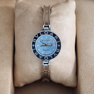 불가리 구형 비제로원 22mm 쿼츠 블루 자개 12P 다이아몬드 BZ22SS 이미지