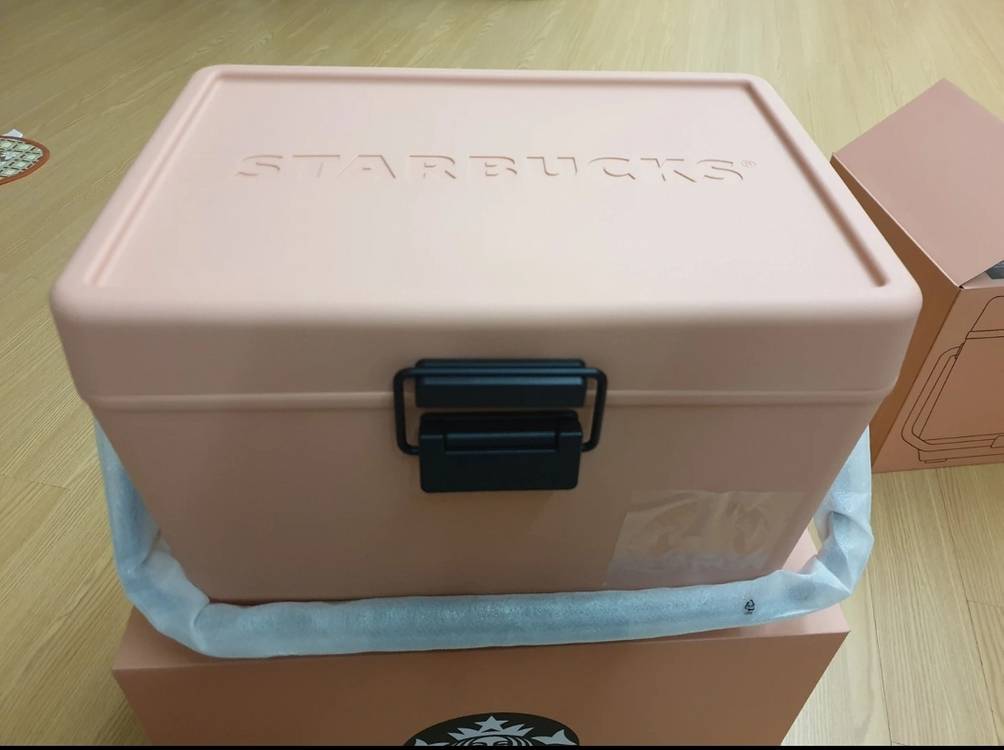 스타벅스 쿨러 (아이스박스) 핑크색 새상품 이미지