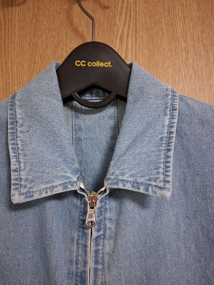 타임옴므 하프 슬리브 집업 데님 셔츠 이미지