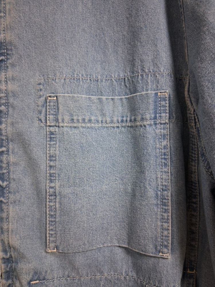 타임옴므 하프 슬리브 집업 데님 셔츠 이미지