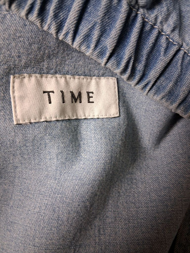 타임옴므 하프 슬리브 집업 데님 셔츠 이미지