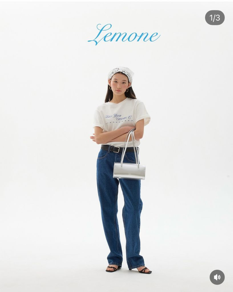 미니 핸드백 Lemone 실버 숄더백 이미지