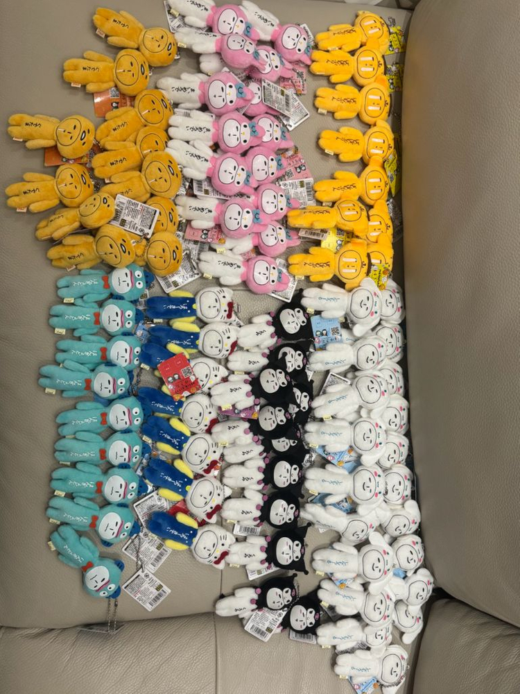 산리오 유키오 콜라보 인형 키링 (키티,한교동,마이멜로디,쿠로미,시나모롤 이미지