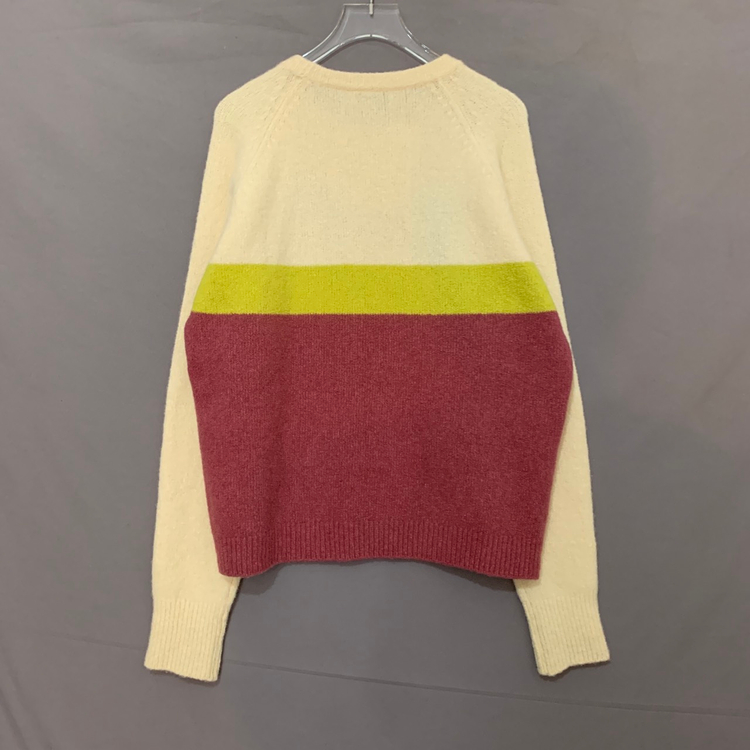 M 메종키츠네 공용 빅 폭스 헤드 컬러블록 캐시미어 니트 이미지