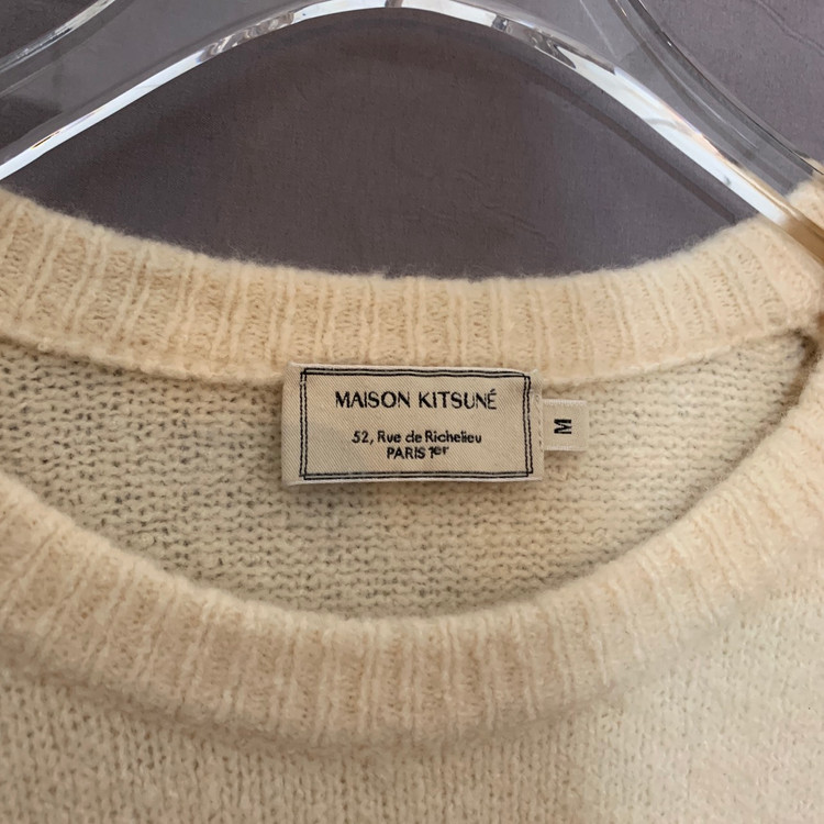 M 메종키츠네 공용 빅 폭스 헤드 컬러블록 캐시미어 니트 이미지