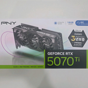 [대전판매] PNY 지포스 RTX 5070 Ti OC D7 16GB Triple Fan 이미지